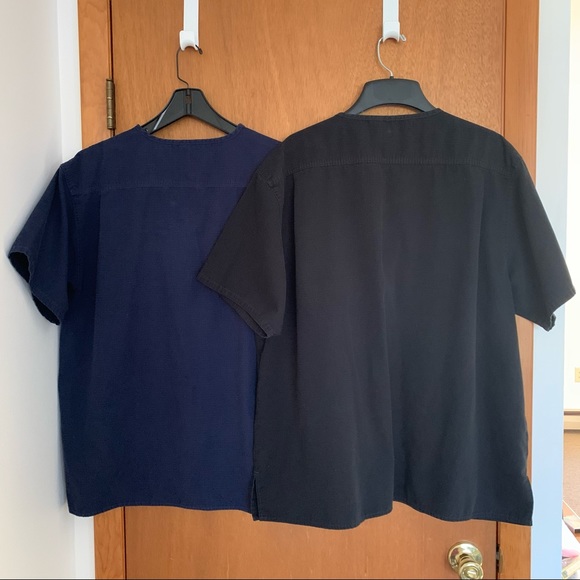 Men’s L / XL CARHARTT Ripstop Utility Scrub Tops C15208 Navy & Black Lot of 2 - Picture 6 of 14